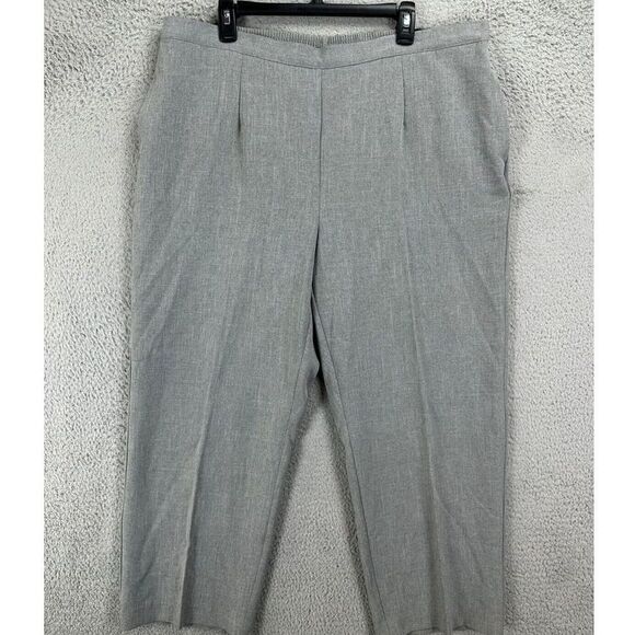 Alfred Dunner Pants Womens 20W Plus Grey Arizona Sky Classic Pull On Pleated NEW - Picture 1 of 9